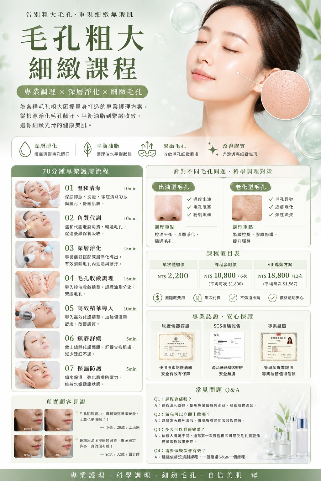毛孔粗大細緻課程